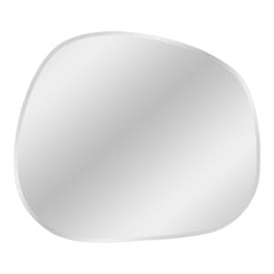 Bangalore Mirror - Mirror, organic shape, faceted edge, 47x50 cm - White, Glas, Glass