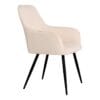 Harbo Dining Chair - Dining Chair in bouclé, white with black legs - set of 2