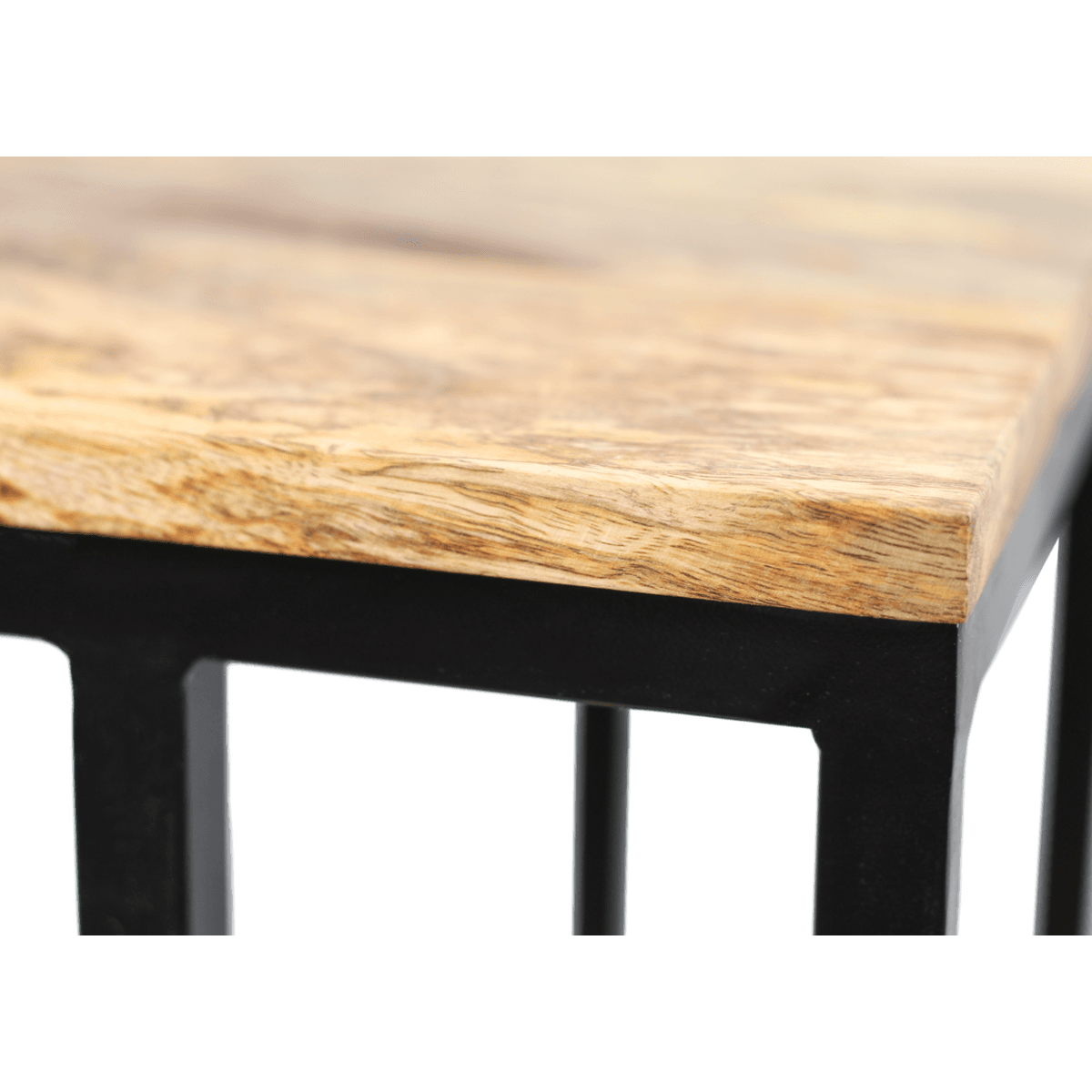 Side table magazine rack - mango wood/iron