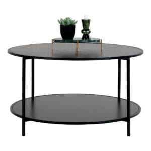 Vita Coffee table - Black, steel, ø80x45 cm - Black, Fur, Wit, Metal, Steel, Living Vita Coffee table - Black, steel, ø80x45 cm - Black, Fur, Wit, Metal, Steel, Living