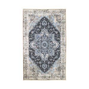 Havana Rug - Blue, Chenille Polyester, 160x230cm - Blue, White, Wit, Soft, Polyester, Living