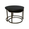 Coffee Table Ronin - Set of 2 - ø70x47/ø55x41 - Black/Gold - Marble/metal