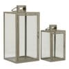 Corfu Lanterns - Green, Steel, Glass, 13/19.5x13/19.5x25.5/40 cm - Set of 2