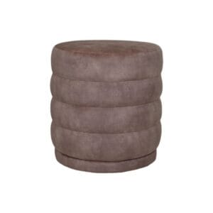 Poof Rings - 45x45x40 - lever - Adore 10 - Velvet - Brown, Red, Wit, Soft, Velvet, Living