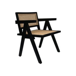 Fauteuil  - 58x60x79 - Black/Natural - Mahogany/rotan - Black, Natural, Wit, Wood, Rattan, Wood, Mahogany
