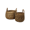 2 Piece Storage Basket Set - natural/black - Water Hyacinth