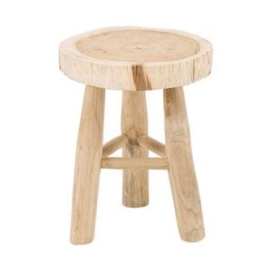 Round stool - natural - munggur - Munggur, Rust, Suar, Wood, Living