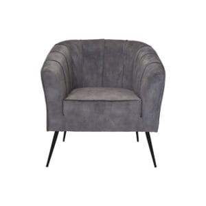 Fauteuil Chester - 72x71x80 - Dolphin Grey - Adore 180 - Black, Grey, Wit, Soft, Metal