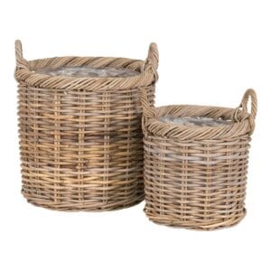 Gili Basket - Brown, Wit, Rattan