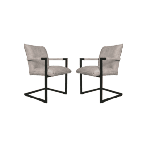 Diningroomchair Boston - Set of 2  - 56x68x89 - Adore 01 Natural - Velvet/metal - Iron, Natural, Red, Wit, Natural, Soft, Iron, Metal, Velvet, Iron