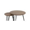 Swiss Edge Round Table set of 2 - ø60 - acaciawood/iron