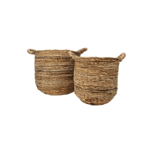 2 Piece Storage Basket Set - natural - banana leaf