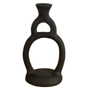 Ceramic Candle Holder Atlas (Set of 2) - Black, Wit