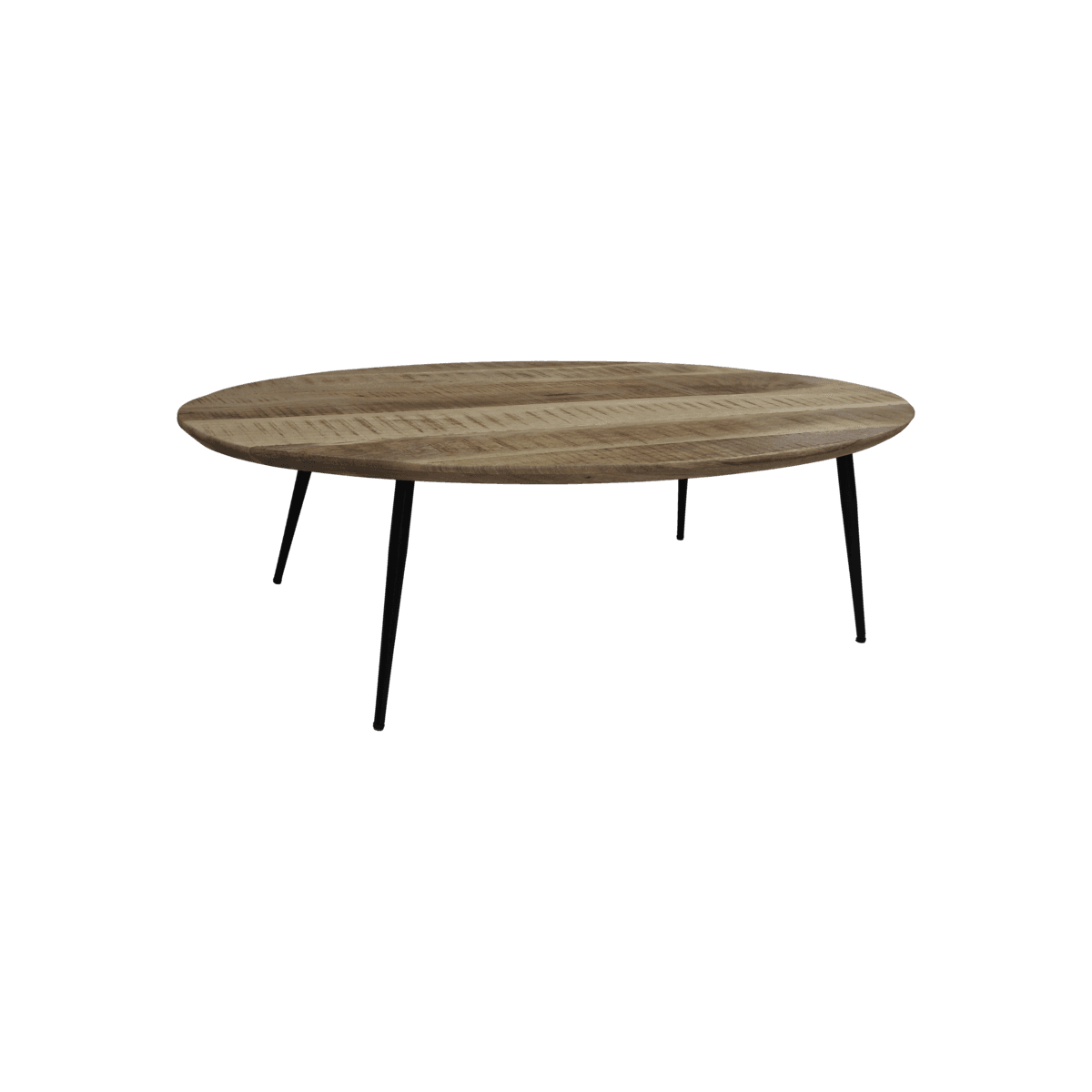 Coffee table Bern oval - 130x80x38 - Natural/black - Mango wood/metal