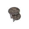 Round Coffee Table Set of 2 - ø60x45/ø45x34 - brown/Black - Marble