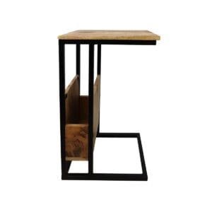 Side table magazine rack - mango wood/iron - Fur, Iron, Mango, Wit, Wood, Iron, Mango, Metal, Wood