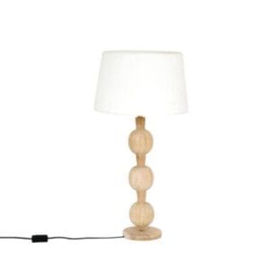 HSM Collection-Table Lamp Breeze-Ø15x70-Natural-Teak - Natural, Teak, White, Wit HSM Collection-Table Lamp Breeze-Ø15x70-Natural-Teak - Natural, Teak, White, Wit