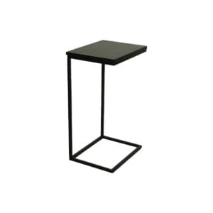 Side Table Read - 38x30x65 - Black - metal - Black, Fur, Metal