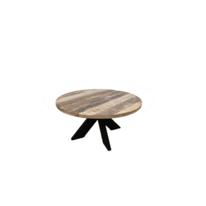 Round coffee table – mangowood/iron