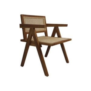 Fauteuil  - 58x60x79 - Natural - Teak/rotan - Natural, Teak, Wit, Wood, Rattan, Teak, Wood