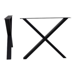 Nimes Legs for dining table - Legs for dining table powder coated in black Design X - Black, Metal, Powder coated, Steel Nimes Legs for dining table - Legs for dining table powder coated in black Design X - Black, Metal, Powder coated, Steel