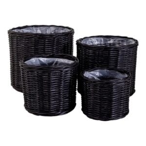 Bogor Baskets - Black, Wit, Rattan