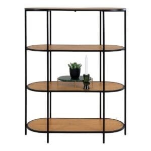 Vita Shelf - oak look, black, 85x36x111cm - Black, Brown, Natural, Natural, Metal, Oak, Steel, Bed, Living Vita Shelf - oak look, black, 85x36x111cm - Black, Brown, Natural, Natural, Metal, Oak, Steel, Bed, Living