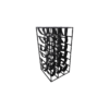 Wine rack 18 bottles - 33x33x64 - black - metal / leather