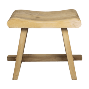 HSM Collection-Rectangular Stool Rondo-50x30x47-Natural-Munggur - Munggur, Natural, Wood, Natural, Munggur, Wood, Outdoor