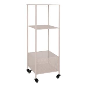 Torres Metal Cart - Metal Cart, steel, sand, 3 shelves, 35x35x100 cm - Grey, Sand, Metal, Steel