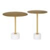 Lecco Side table - Side table in brass and marble Ø41x58 cm