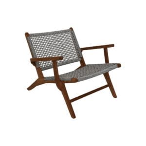 Garden chair Rio with arm- 80x80x67 - White/Natural - Teak/banana leaf - Natural, Teak, White, Wit, Banana Leaf, Teak