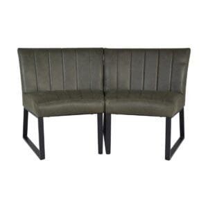 HSM Collection-Dining room sofa Texas-68x55x88-Green/Black-Leather/Metal
