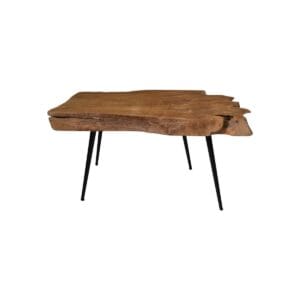 Coffee Table  - 80x50x43 - Natural- Teak/metal - Natural, Teak, Wood, Natural, Metal, Rust, Teak, Wood, Solid, Living, Teak
