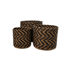 3 Piece Basket Set - black/natural