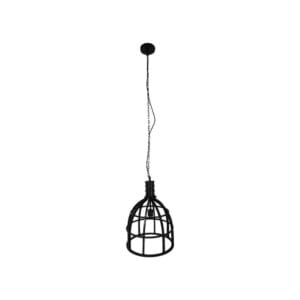 Pendant light - ø40x50 - black - metal - Black, Iron, Wit, Iron, Metal