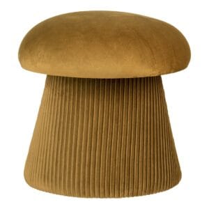 Hampton Pouf  - Pouf in velvet, ocher, ø41x39 cm - Orange, Velvet