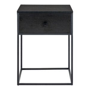 Vita Side Table - black, steel, 40x40x55cm - Black, Fur, Wood, Metal, Steel, Wood, Bed, Living Vita Side Table - black, steel, 40x40x55cm - Black, Fur, Wood, Metal, Steel, Wood, Bed, Living