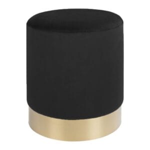 Gamby Pouf - Brass/Black, - Black, Brass, Gold, Red, Wit, Gold, Steel, Velvet, Brass