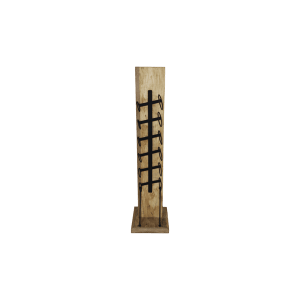 Standing wine rack 6 bottles - 30x30x120 - Natural/black - Metal