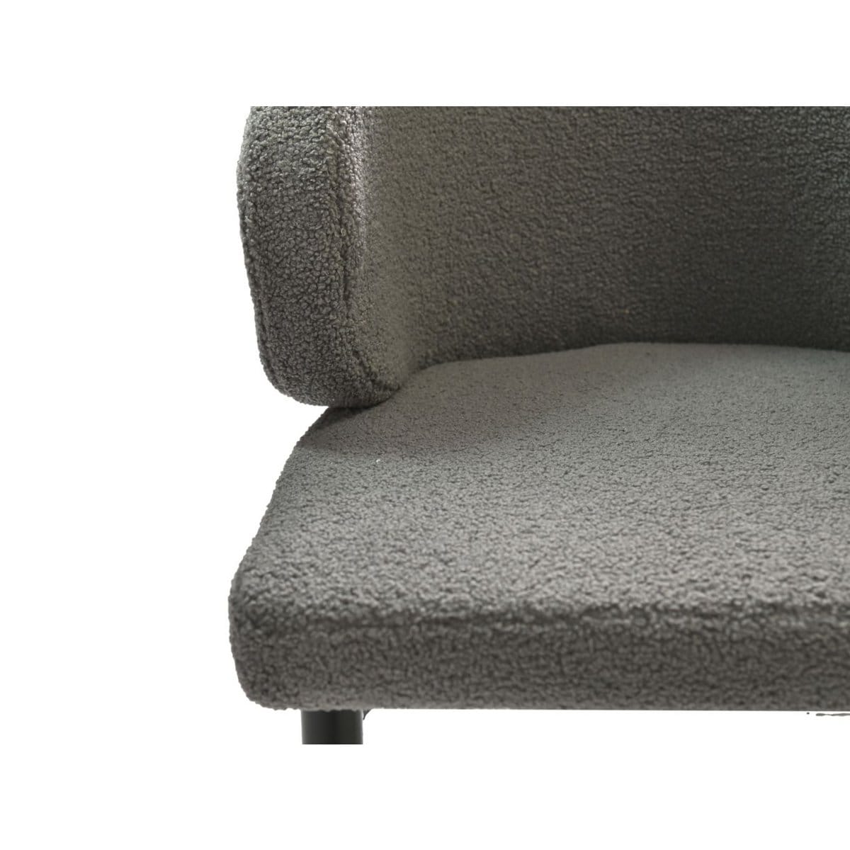 Diningroomchair Yuna - Grey - Teddy/metal - Set of 2