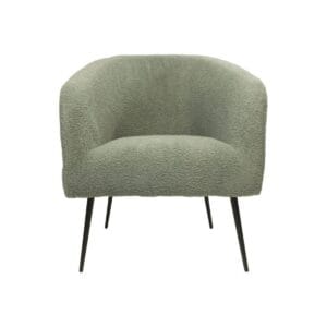 Fauteuil - 77x68x83 - Grey/Black - Teddy/Bouclé/metal - Black, Grey, Red, Wit, Soft, Metal, Polyester, Living