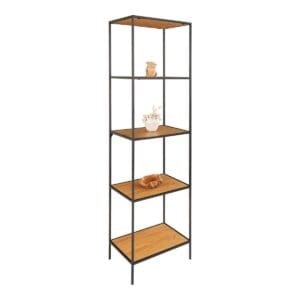 Vita Shelf – Natural oak look, steel, 51x36x170cm