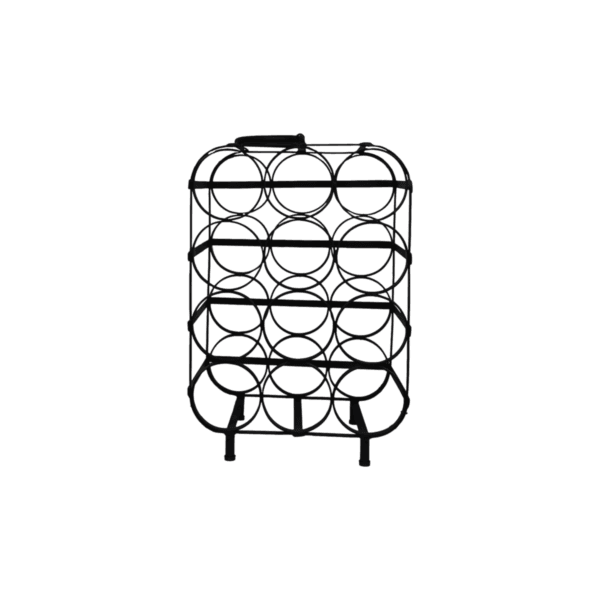 Wine rack 12 bottles - 35x25x50 - Black - Metal