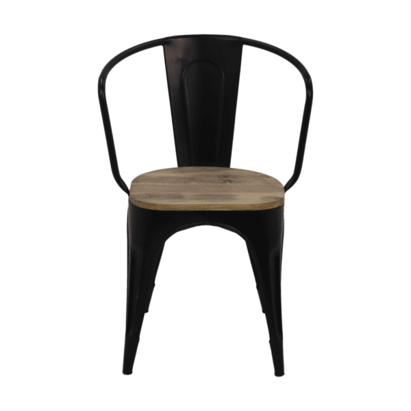 HSM Collection-Industrial Café Chair-40x40x82-Natural/Black-Mango/Metal