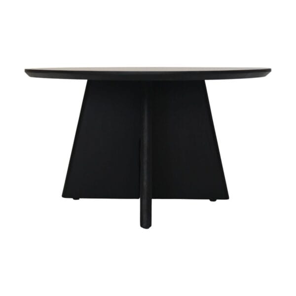 Round Coffee Table with kruisleg - 80X80X45 - Black - Mangowood