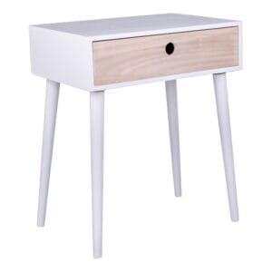 Parma Bedside Table - Brown, Natural, White, Wit, Wood, Natural, Wood, Bed, Living Parma Bedside Table - Brown, Natural, White, Wit, Wood, Natural, Wood, Bed, Living