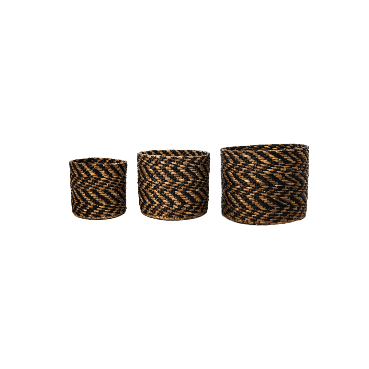 3 Piece Basket Set - black/natural