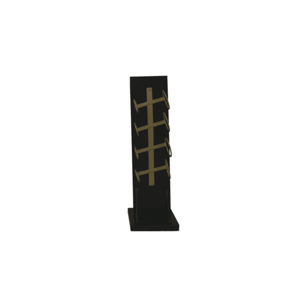 Standing winerack 4 Bottles - 25x25x80 - Black/Gold - Mangowood/metal
