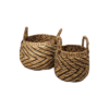2 Piece Storage Basket Set - natural/black - Water Hyacinth